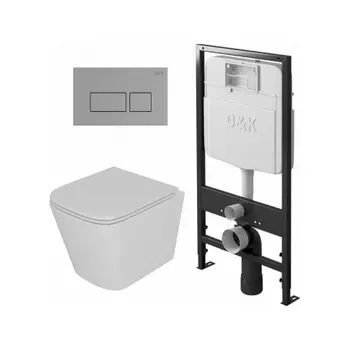 Комплект D&K DS1431605 унитаз DT1436016, инсталляция DI8055119, клавиша смыва DB1439001
