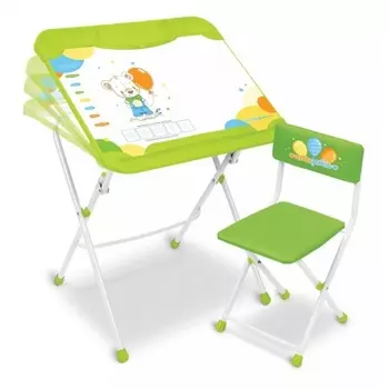 Комплект детский, стол-парта-мольберт, с медвежонком (3-7 лет, пенал, магн.мозаика, азбука) КНД5/2