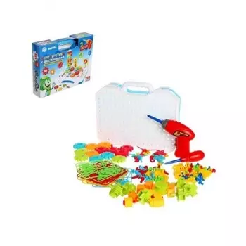 Констркутор винтовой Zabiaka "Конструктики с шестеренками" 191 деталь с шуруповертом арт.5146798