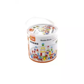 Конструктор блочный(100 дет)в ведре(р-р ведра В22,D23см) VIGA VG59697