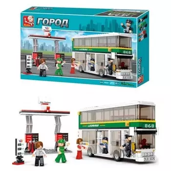 Конструктор "Двухэтажный автобус.Маршрут 868" 403 детали в коробке