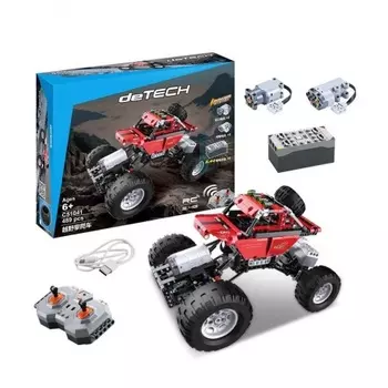 Конструктор Джип на РУ (489 дет.) в коробке 2 режима: гоночный и подъема C51041W