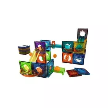 Конструктор магнитный 40 деталей,7 шариков,наклейки (в контейнере)