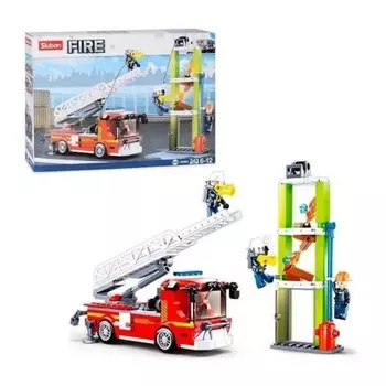 Конструктор "Огонь.Пожарная машина" 343 детали в коробке
