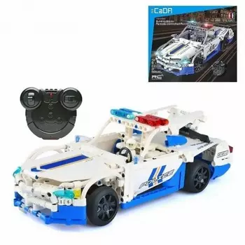 Конструктор "Полицейская машина" 430 деталей на РУ в коробке открывающиеся двери,капот,багажник