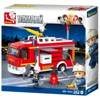Конструктор "Пожарная машина" (343дет) SLUBAN М38-В0626