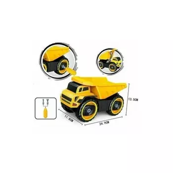 Конструктор "Самосвал" (свет,звук) в коробке отвертка с 2 насадками для сборки,шум работы мотора