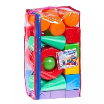 Конструктор "Строитель" 28 деталей в сумке Юг-Пласт 5007