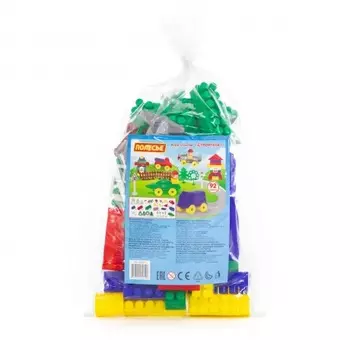 Конструктор "Строитель" 92 детали в пакете Полесье 52520