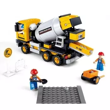 Конструктор "Строительная техника.Бетоновоз" 296 деталей в коробке