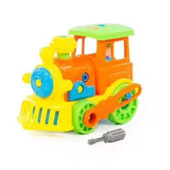 Конструктор-транспорт "Паровоз" в сеточке) Полесье 71255