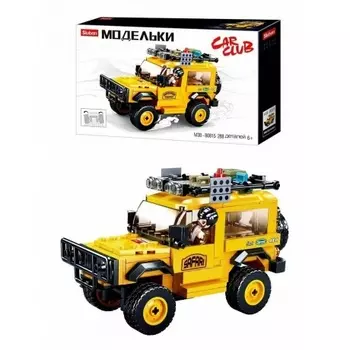 Конструктор "Внедорожник Сафари" 288 деталей в коробке поворотные колеса
