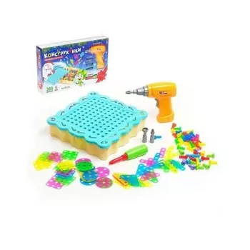 Конструктор винтовой Zabiaka "Конструктики" 223 детали, с шуруповертом арт.4348345