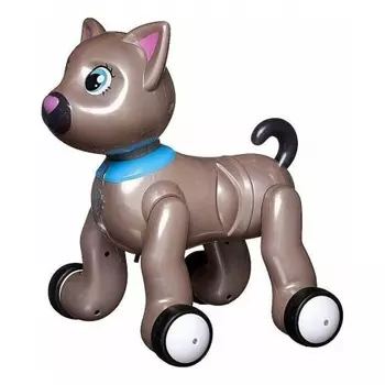 Кошка коричневая на РУ (свет,звук,проектор) в коробке миска,рыбка;аккумулятор;мяукание,мелодии,движение ZYB-B2997-6 отличное состояние