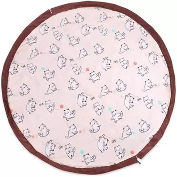 Коврик-матрац Ника ,универсальный, с котятами, диам. 140 см,нап синтепон, хлопок КМ/К