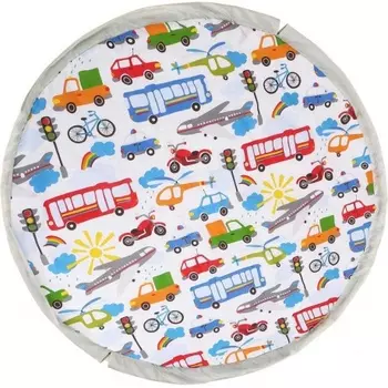 Коврик-матрац Ника, универсальный, с машинками, диам., синтепон, хлопок, 140 см, КМ/Т