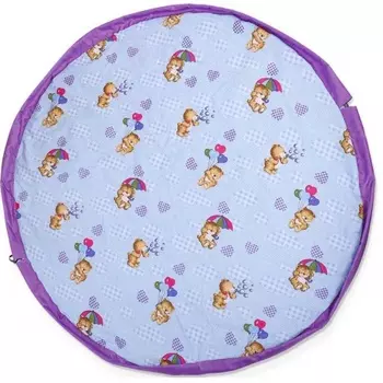 Коврик-матрац Ника, универсальный, с медвежатами, диам., синтепон, хлопок, 140 см, КМ/М