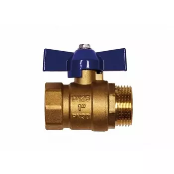 Кран шаровой RM-L ВР-ВР 1 муфтовый бабочка Ду25 Ру30 (11Б27п1)