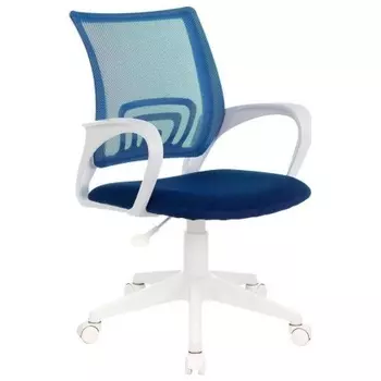 Кресло Бюрократ CH-W695NLT темно-синий TW-05N TW-10N сетка/ткань крестов. пластик пластик белый