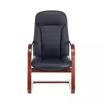 Кресло Бюрократ T-9923WALNUT-AV/BL низкая спинка черный кожа