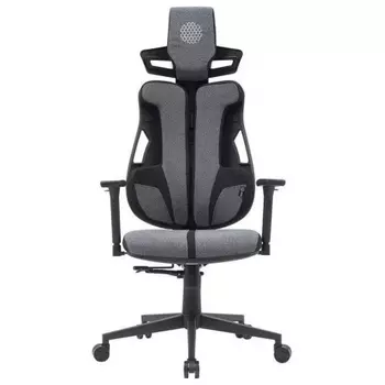 Кресло Cactus CS-CHR-DUO-GYBK серый/черный с подголов. крестов. сталь пластик черный