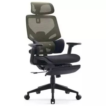 Кресло Cactus CS-CHR-MC01-LGNBK салатовый сиденье черный сетка/ткань с подголов. крестов. пластик подст.для ног