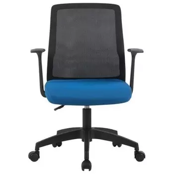 Кресло Cactus CS-MC222-BKBL черный сиденье темно-синий сетка/ткань низк.спин. крестов. пластик пластик черный