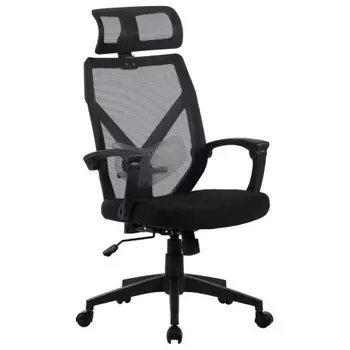 Кресло Cactus CS-MC414-BK черный сетка/ткань с подголов. крестов. пластик