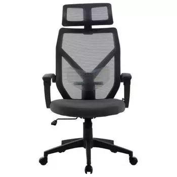 Кресло Cactus CS-MC414-GY черный/серый сетка/ткань с подголов. крестов. пластик пластик черный
