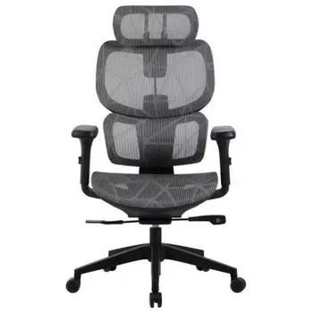 Кресло Cactus CS-MC555-GY черный/серый сетка с подголов. крестов. пластик пластик черный