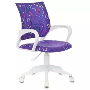 Кресло детское Бюрократ BUROKIDS 1 W фиолетовый Sticks 08 крестов. пластик пластик белый