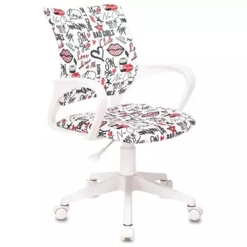 Кресло детское Бюрократ BUROKIDS 1 W мультиколор красные губы крестов. пластик пластик белый