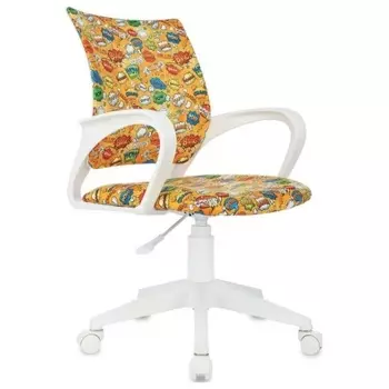 Кресло детское Бюрократ BUROKIDS 1 W оранжевый бэнг крестов. пластик пластик белый