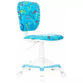 Кресло детское Бюрократ CH-W204/F голубой Sticks 06 крестов. пластик подст.для ног пластик белый