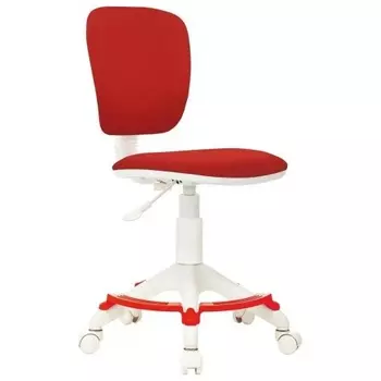 Кресло детское Бюрократ CH-W204/F красный 26-22 крестов. пластик подст.для ног пластик белый