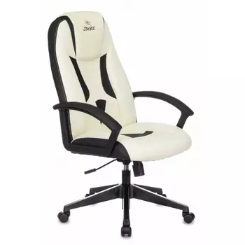 Кресло игровое Бюрократ Zombie 8 белый/черный эко.кожа