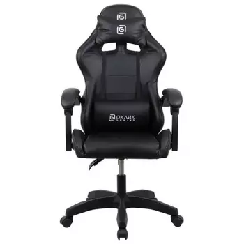 Кресло игровое Оклик Drifter черный сиденье черный искусственная кожа с подголов. крестов. пластик черный