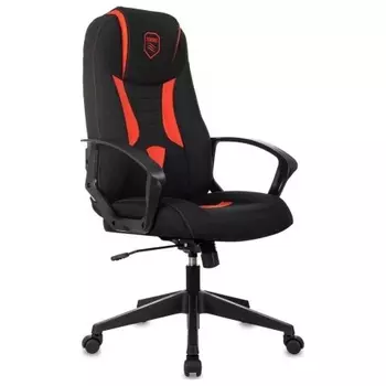 Кресло игровое Zombie 200 черный/красный ткань/эко.кожа крестов. пластик пластик черный