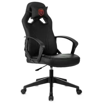 Кресло игровое Zombie 50 черный эко.кожа крестов. пластик пластик черный