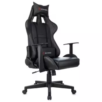 Кресло игровое Zombie Game Penta черный эко.кожа с подголов. крестов. пластик