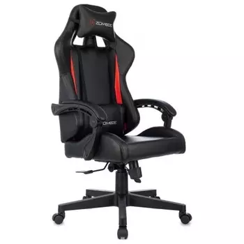 Кресло игровое Zombie GAME TETRA черный/красный эко.кожа крестов. пластик