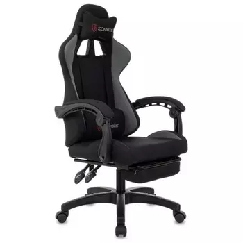 Кресло игровое Zombie Shadow черный/серый с подголов. крестов. пластик подст.для ног пластик черный