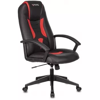 Кресло компьютерное Бюрократ Zombie 8 черный/красный искусственная кожа