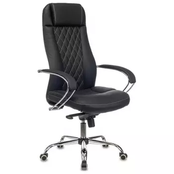 Кресло руководителя Бюрократ CH-609SL/ECO черный эко.кожа крестов. металл хром