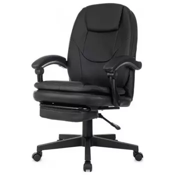 Кресло руководителя Бюрократ CH-868N-BF черный эко.кожа крестов. пластик подст.для ног
