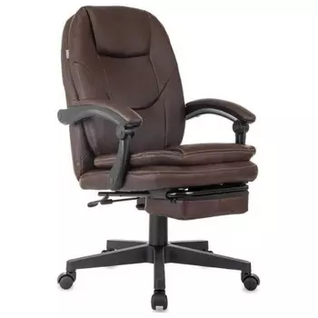 Кресло руководителя Бюрократ CH-868N-BF коричневый эко.кожа крестов. пластик подст.для ног
