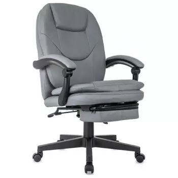 Кресло руководителя Бюрократ CH-868N-BF серый эко.кожа крестов. пластик подст.для ног