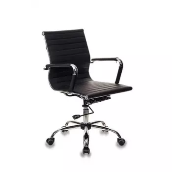 Кресло руководителя Бюрократ CH-883-LOW/BLACK низкая спинка черный искусственная кожа крестовина хром