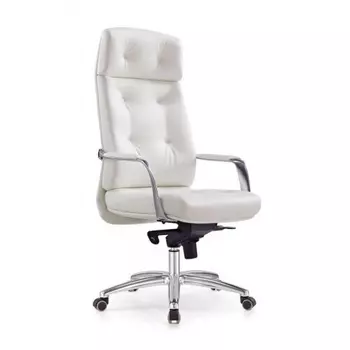 Кресло руководителя Бюрократ DAO/WHITE белый кожа крестовина алюминий