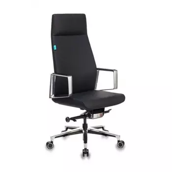 Кресло руководителя Бюрократ JONS/BLACK черный кожа крестовина алюминий